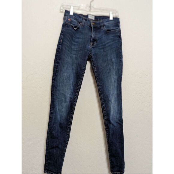Hudson Jeans Krista Crop Super Skinny Sz 27 Dark Wash Denim Pants Distressed - Picture 1 of 2